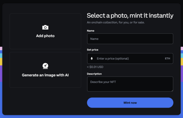 Coinbase introduces creation of AI-generated NFTs